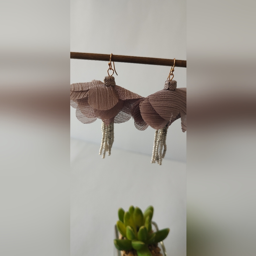 a new day Lavender Floral Tassel Earrings